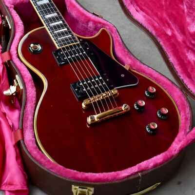 1977 Gibson USA Les Paul Custom Wine Red w / HSC, 9 7lbs, PAT No. P / Us