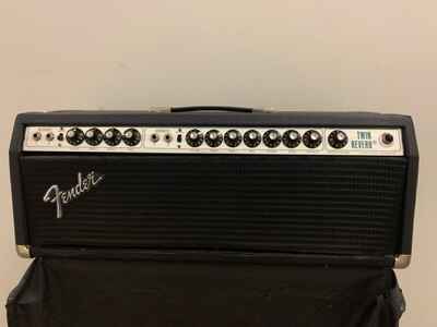 1977 Fender Twin Reverb Silverface Tube Amp Head Vintage Clean! Works!