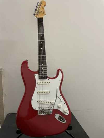 1986 Fender Japan Squier Stratocaster 1962 E Series Torino Red Electric Guitar