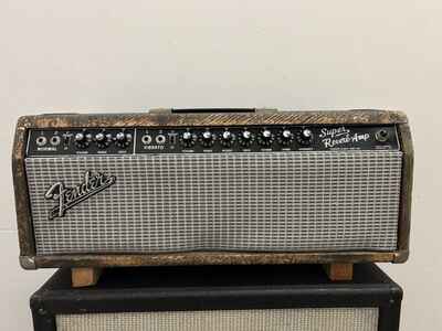 1965 Fender Super Reverb Blackface Tube Amp Head Model AB763 Vintage Rare Works!