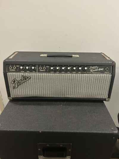 1964 Fender Super Reverb Blackface Tube Amp Head Model AB763 Vintage Rare Works!