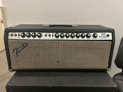 1974 Fender Quad Reverb Silverface Tube Amp Head Vintage Rare Works!