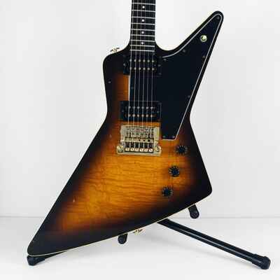 1981 Gibson Explorer E2 Flamed Curly Maple Top CMT FMT QMT Sunburst with Kahler