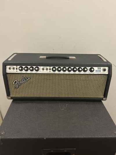 1973 Fender Twin Reverb Silverface Tube Amp Head Vintage Rare Works!