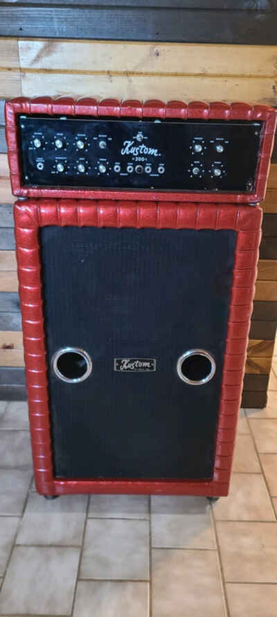 Vintage 1969 Kustom 100 Watt Guitar Amplifier K200B  +2 x 15?? JBL E-140??s RED+