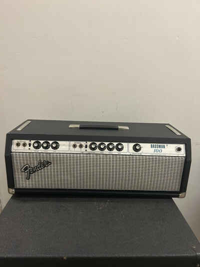 1974 Fender Bassman 100 Silverface Tube Amp Head Vintage Rare Works!