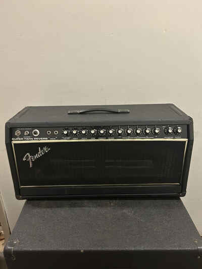 1977 Fender Super Twin Reverb Blackface Tube Amp Head Vintage Rare Works!