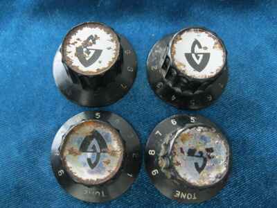 4 Vintage RUSTY 60s70s GUILD Knobs for Bluesbird Starfire S-100 M-75 M-85