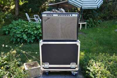 1975 Fender Twin Reverb Silverface Vintage Tube Guitar Amplifier & ATA Hard Case