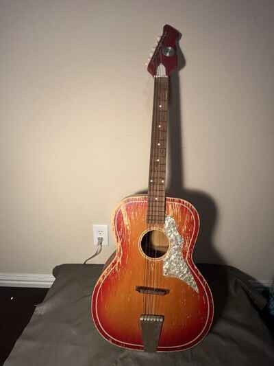 Truetone Kay K5165 1969 Cherry Sunburst Auditorium Acoustic Guitar