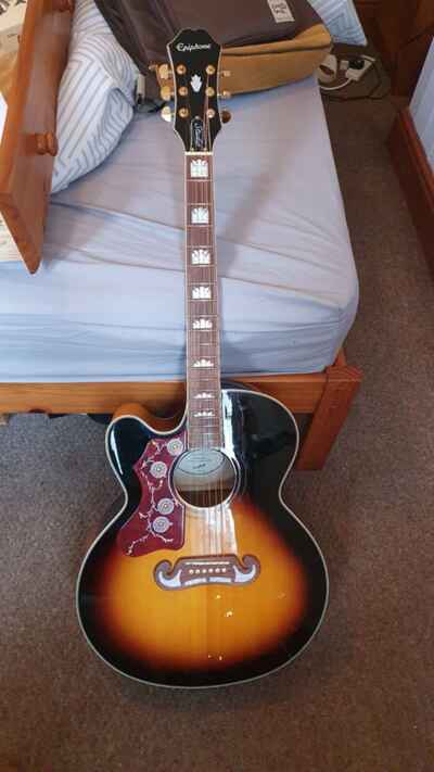 Epiphone J-200 EC Studio LEFT HANDED (EJ-200SCE), Vintage Sunburst + HARDCASE