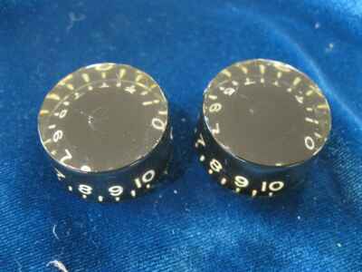 2 Vintage late 1970s Gibson Black Speed Knobs SG L6-S Les Paul RD Marauder G-3