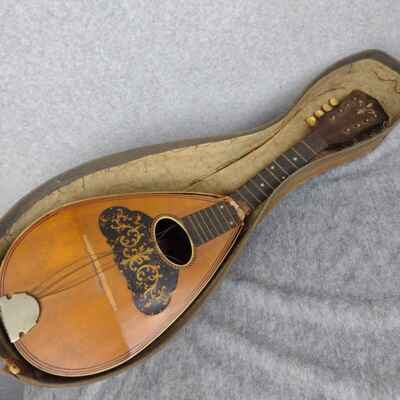 Antique George Bauer Bowlback Mandolin DAMAGED Restoration / Parts Candidate