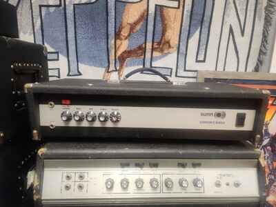 SUNN CONCERT BASS AMPLIFIER HEAD, VINTAGE, BLACK & SILVER, GOOD CONDITION