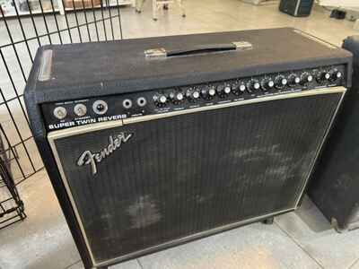 1975 Fender Super Twin Reverb Blackface Tube Guitar Amplfier