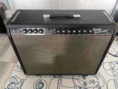 Original 1965 Fender Twin Reverb 2-Channel 85-Watt 2x12" Guitar Combo Black Pane