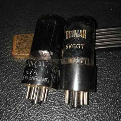 Pair of matched Brimar 6v6GT valves  /  tubes1950??s fender champ  /  deluxe spec