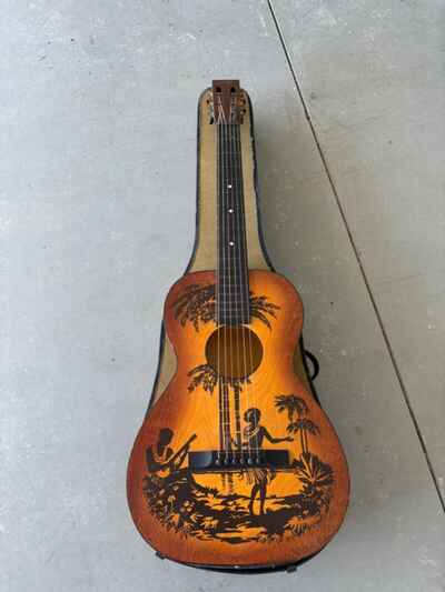 Richter Vintage Hawaiian Stencil Parlor Guitar