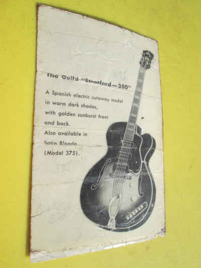 MEGARARE Vintage 53 GUILD X-350 STRATFORD 3 Pickup Archtop Guitar HANG TAG !