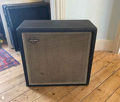 vintage 1972 Carlsbro 4x12 guitar cabinet Eminence speakers - 200ws @ 8 ohms