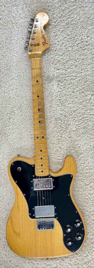 1973 Fender Telecaster Deluxe electric guitar in Natural with Hardshell Case