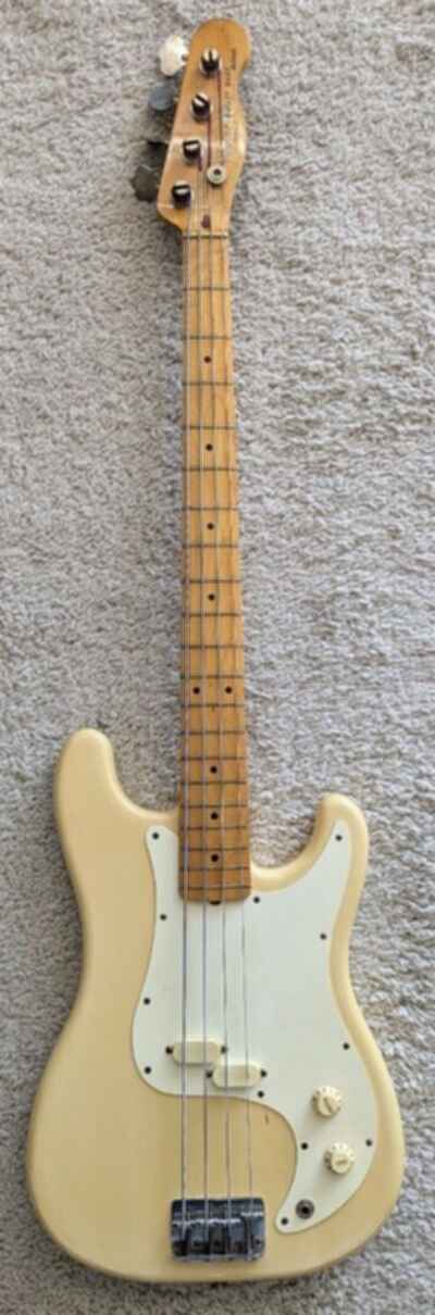 1981 Fender USA Made Bullet Bass Deluxe model B-34 in Ivory White with Case