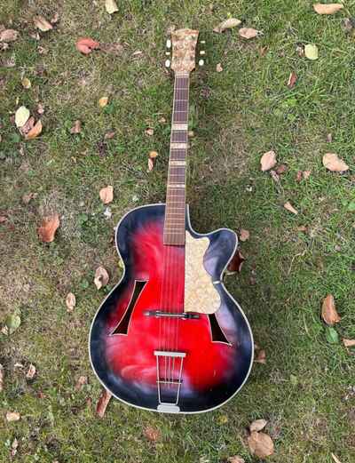 HÜTTL OPUS - old 1950s vintage German JAZZ GUITAR Archtop Hollowbody sunburst