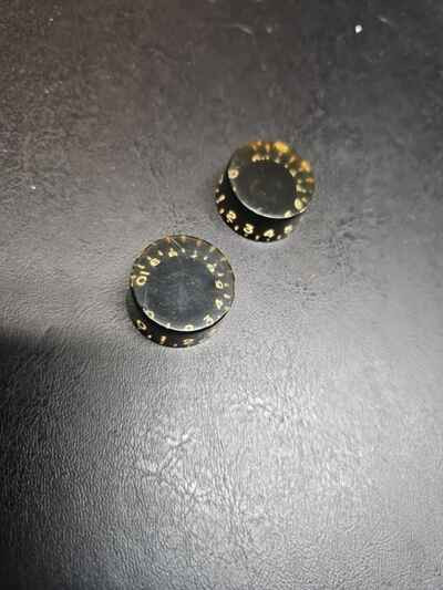 2 Vintage late 1970s Gibson Black Speed Knobs SG L6-S Les Paul RD Marauder G-3