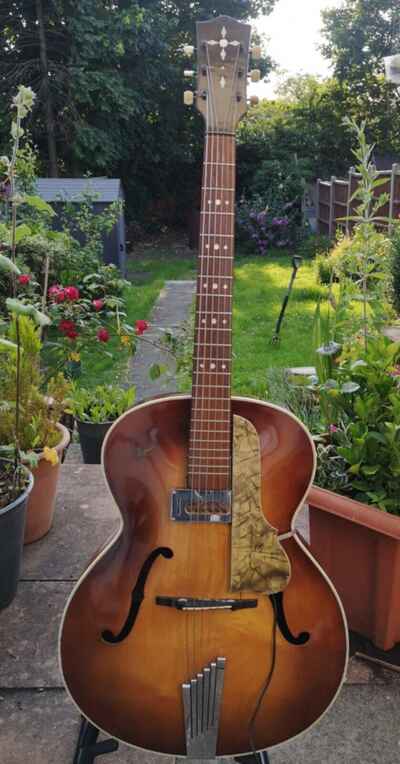 1950s Hofner Senator Archtop Guitar + Case Germany With Pickup