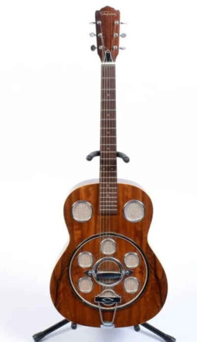 70s Shaftesbury " Dell Vecchio " Style Resonator Acoustic Guitar RARE + Hard CAS