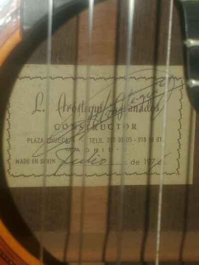 Guitarra Arostegui Granados 1976. Perfecta