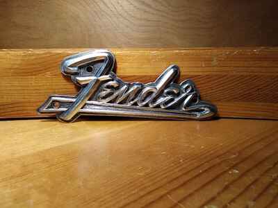 Vintage Metal 1960s USA Fender  Guitar Amplifier Logo Badge Original 5"