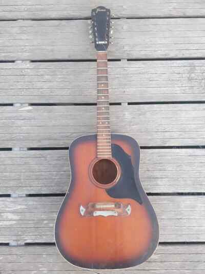 Vintage Guitare FRAMUS TEXAN FOLK 12 STRINGS Ancienne Old Germany Acoustic