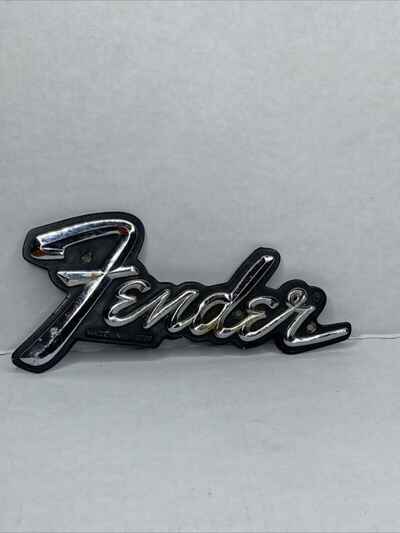 Fender "Made In USA" Metal Logo Amp Case Logo 1970