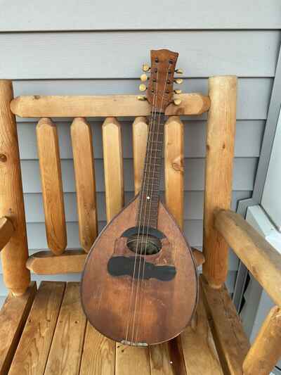 Antique Alpina Flat Back Mandolin Made in Germany Need Work Sold AS-IS