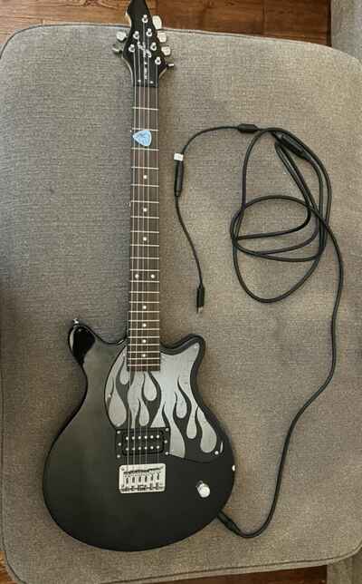 First Act Me 1980 Electric Guitar Black With Flames. Select Edition great Shape