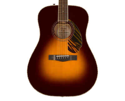 Used Fender PD-220E Dreadnought w /  Case - 3-Tone Vintage Sunburst