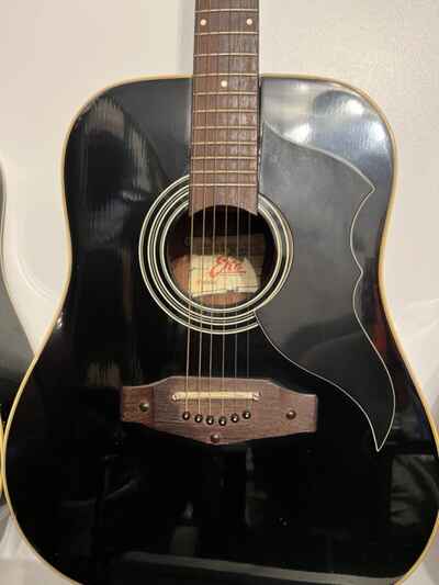 Eko E-20 Ranger 6 string black ebony acoustic guitar vintage 80??s Made in Italy