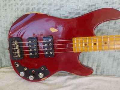 VINTAGE 1985 G&L  L-2000 Maple Fingerboard Electric Bass candy apple Red